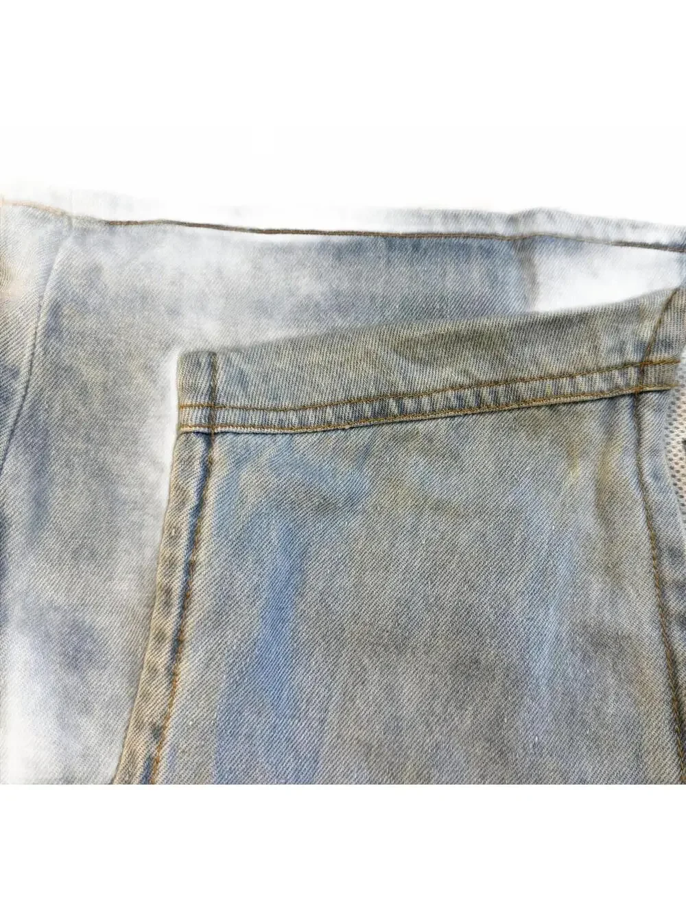 JACKET Vintage Light Wash Denim Utility Vest with Multiple Pockets